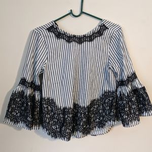 Lace top with back tie